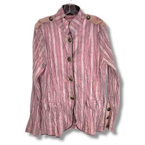 Dismero Italian XXL Top British Crinkled‎ Pink Top LS